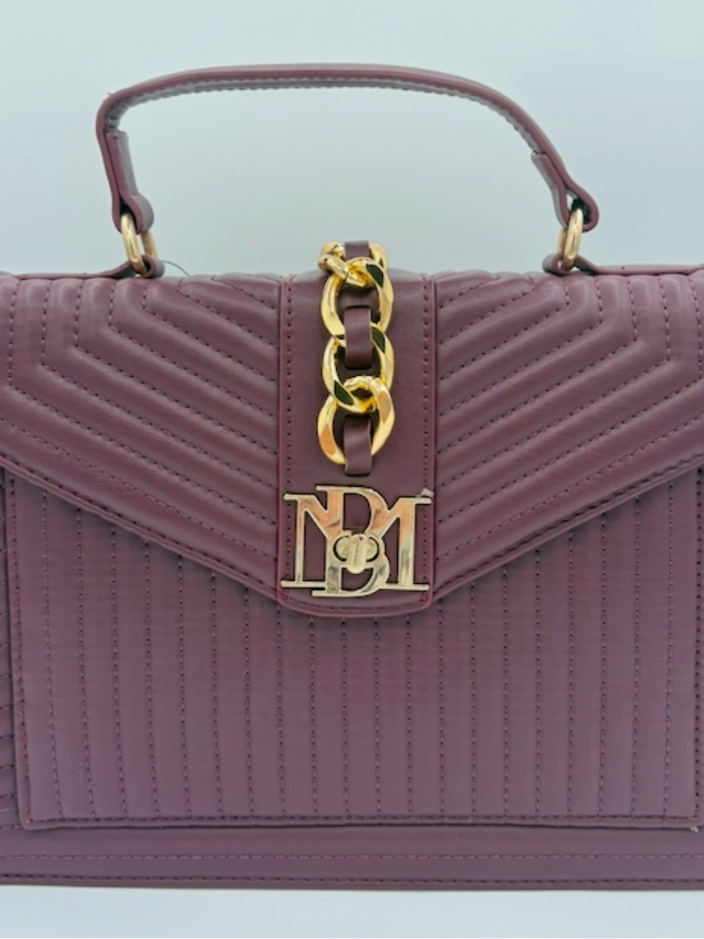 Quilted Top-Handle Bag in Mauve
